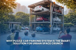 Space-saving puzzle car parking solution for urban areas